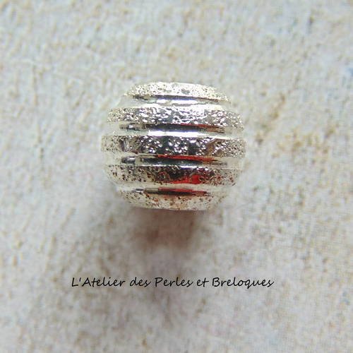 Perle intercalaire motif spirale metal argente diam 8 mm (r367) 