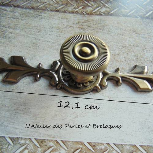 Poignee pour meuble porte tiroir boite metal bronze (r085) 