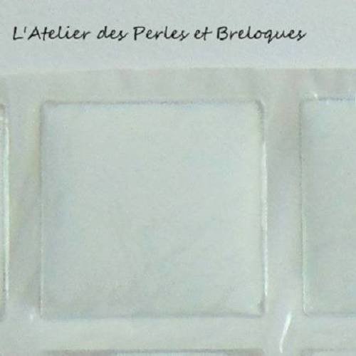 4 cabochons transparents adhesifs 20 mm x 20 mm (r762) 