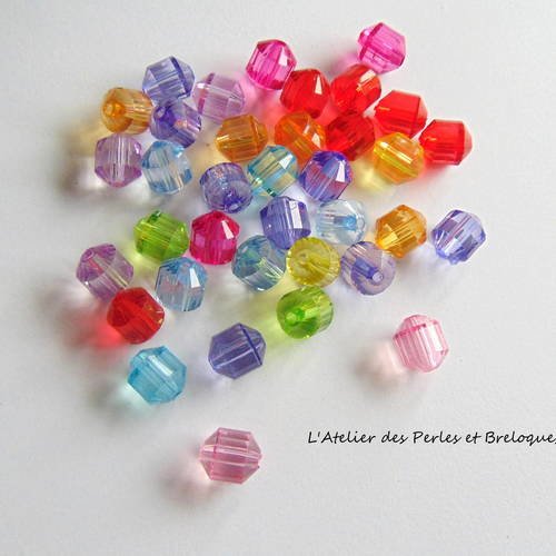Lot de 20 perles acrylique 10 mm x 9 mm (r230) 