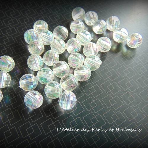 Lot de 20 perles couleur ab 8 mm (r700) 
