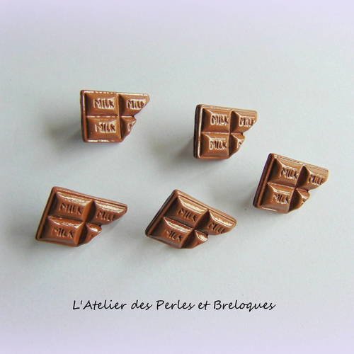 5 boutons tablette de chocolat (r050) 