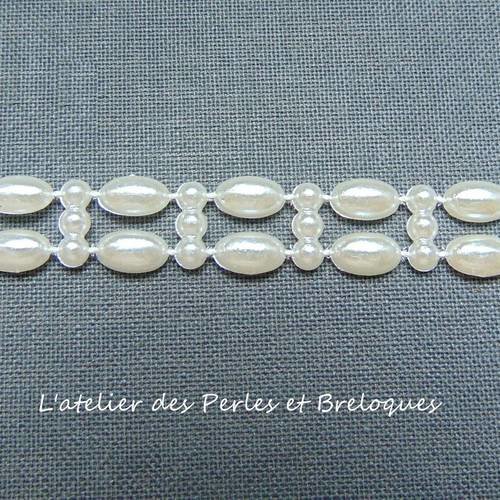 Ruban - galon demi-perles blanc nacre (r482) 