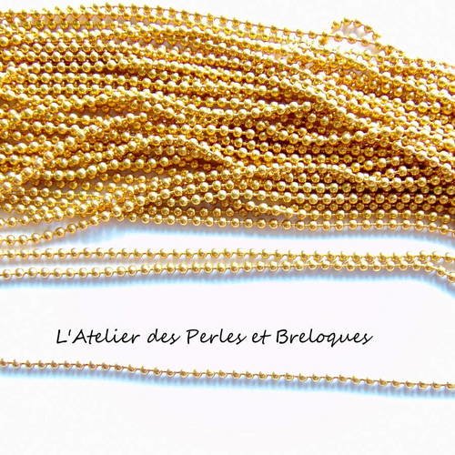Chaine a billes  1,5 mm - couleur or 