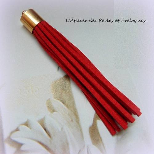Grand pompon rouge metal or (r460) 