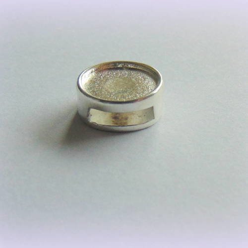 Perle passant metal argente trou 8 mm x 2 mm 