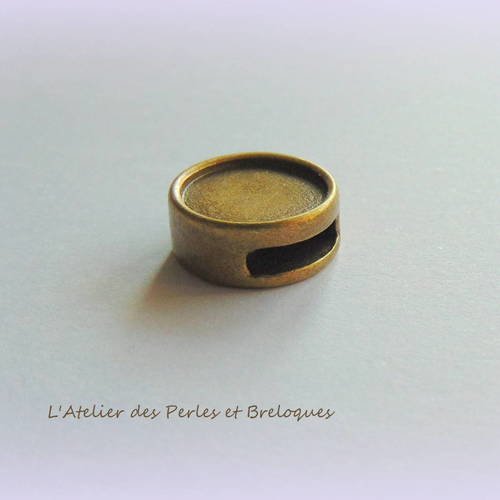 Perle passant support cabochon - metal bronze (r435)