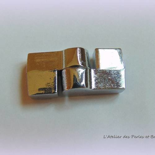 Fermoir magnetique - aimant - pour cordon plat - trou 9 mm x 2,5 mm (r817) 