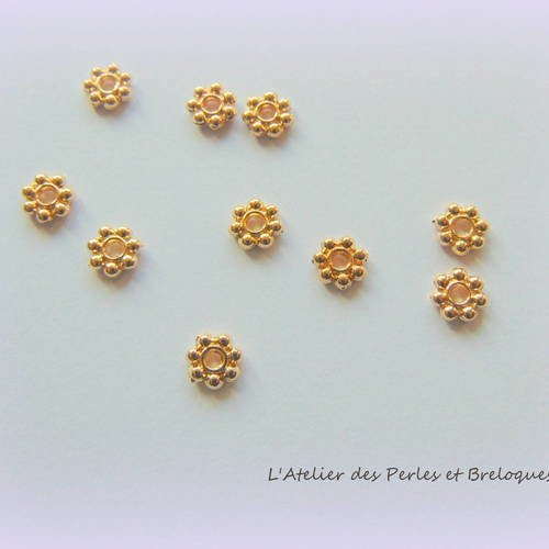 10 perles intercalaires - plaque or 14k (r796) 
