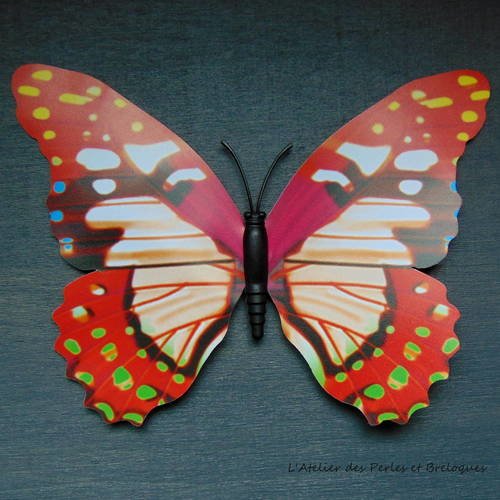 Papillon - aimant en 3 d - magnet - 12 cm x 9,5 cm 