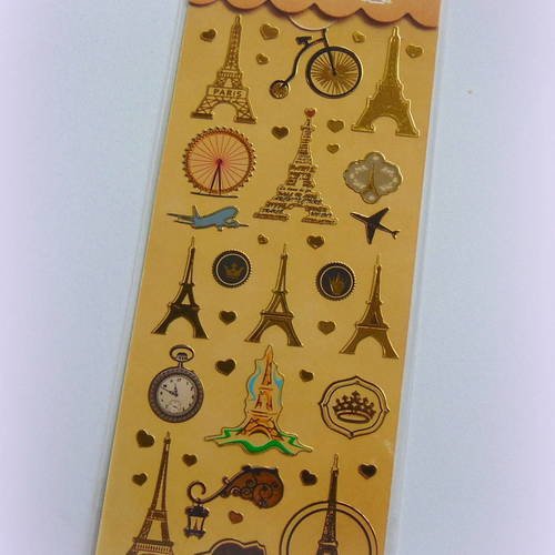 1 planche "nostalgic stickers" paris 
