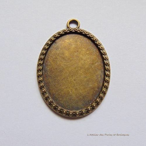 Grand pendentif support cabochon bronze (r544) 