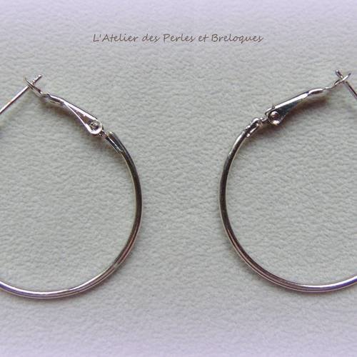 2 anneaux ou supports boucles d'oreille 3,5 cm (r571) 