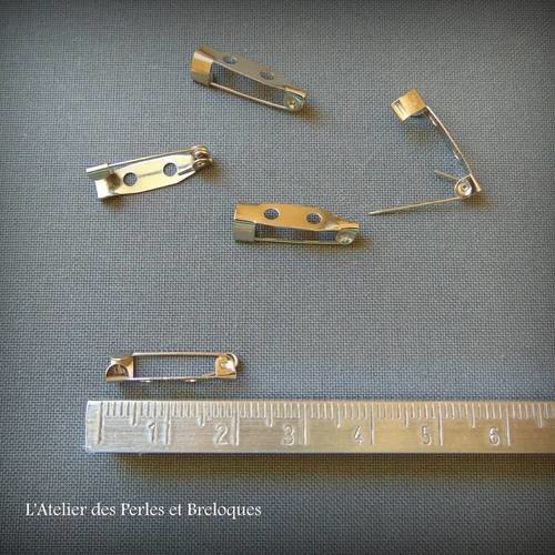 Lot de 5 supports broches metal argente (r883) 