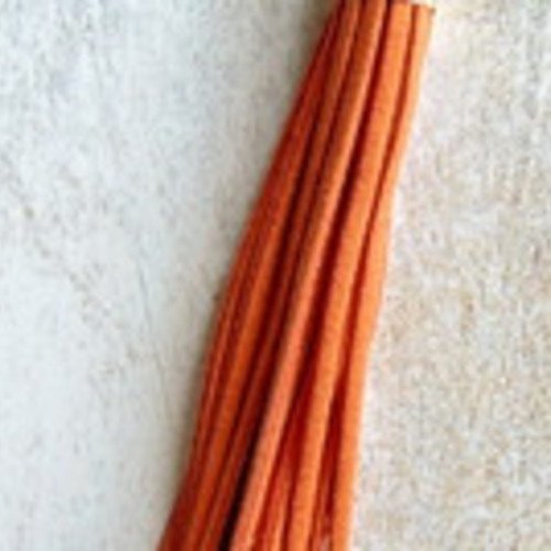 Grand pompon marron rouille suedine (velvet) metal or (r072) 
