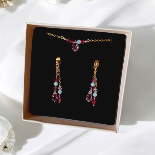Ecrin cadeau parure de bijoux en cristal preciosa.