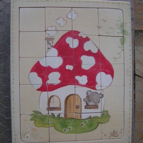 Puzzle bois*souris *maison  champignon