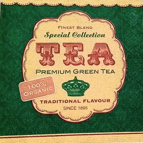Serviette en papier  green tea collection - pour le collage, collection ou l'art de la table