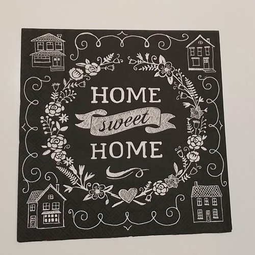 Serviette en papier home sweet home - pour le collage, collection ou l'art de la table