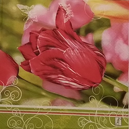 Serviette en papier les tulipes