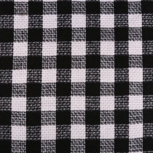 Tissu  lainage carreaux noirs et blancs