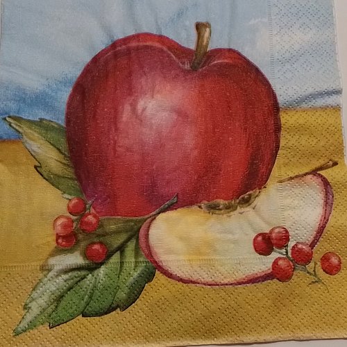 Serviette en papier tableau  les pommes - pour le collage, collection ou l'art de la table
