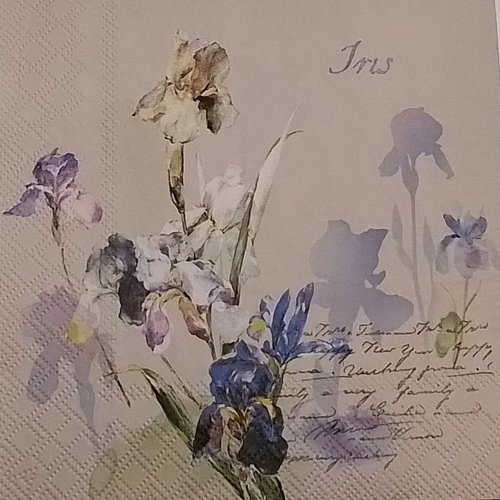 Serviette en papier " iris " pour le collage, collection ou l'art de la table