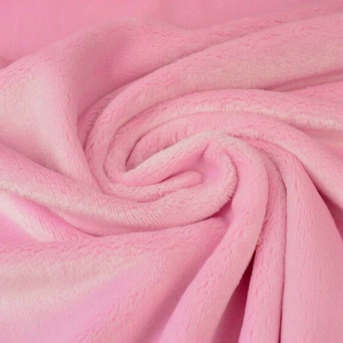 Tissu polaire pilou peluche - fourrure  rose