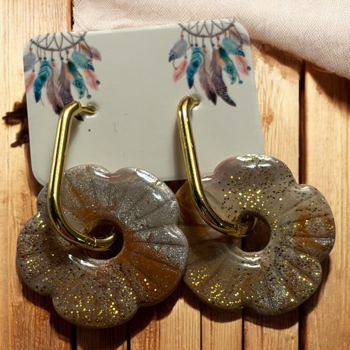 Boucles d’oreilles, pampilles, fleurs