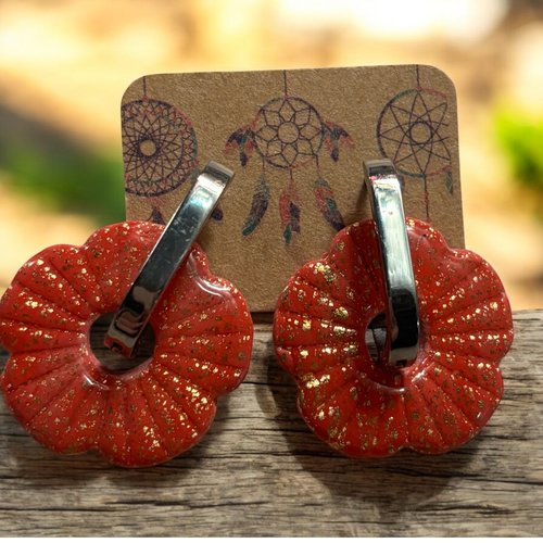 Boucles d’oreille, pampilles fleur