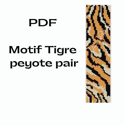 Grille de tissage peyote pair motif tigre. pdf
