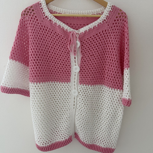 Gilet "petit rose "