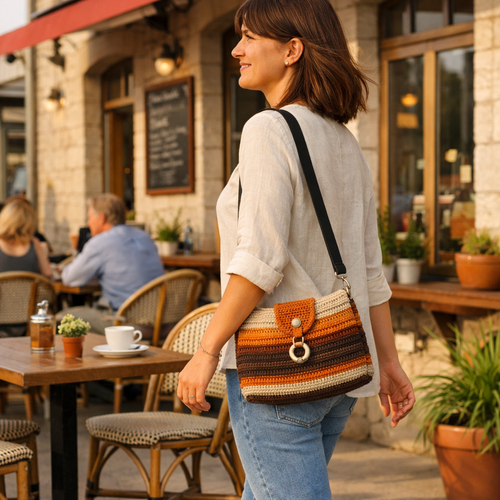 Sac à bandoulière "coucher de soleil"