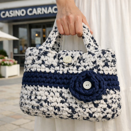 Sac à main cabas au crochet en coton – fait main artisanal bohème