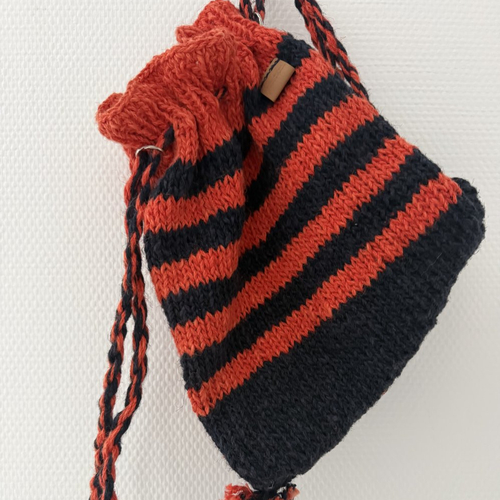 Sac à dos enfants  "rayures coquelicot"