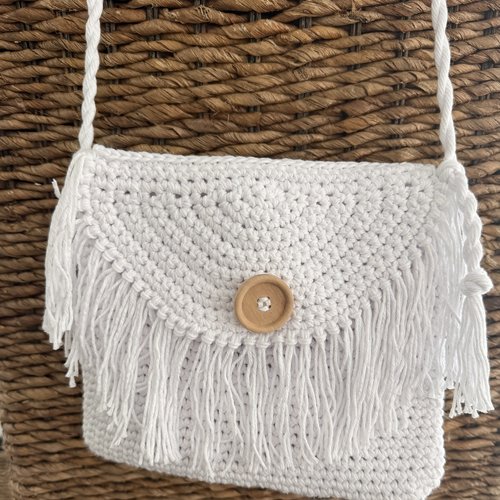Sac à bandoulière "franges de coton"