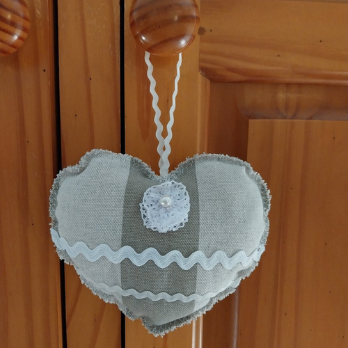 Coeur coussin de porte en lin