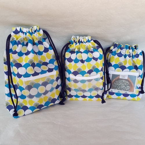 Lot de 3 sacs à vrac réutilisables pour légumes secs, pâtes, riz - zéro déchet -