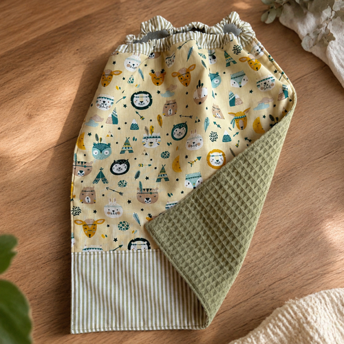 Serviette de cantine élastiquée motifs petits indiens