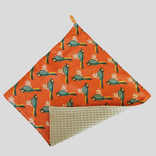 Grand essuie-tout réutilisable, essuie-mains imprimé perroquets - zéro déchet