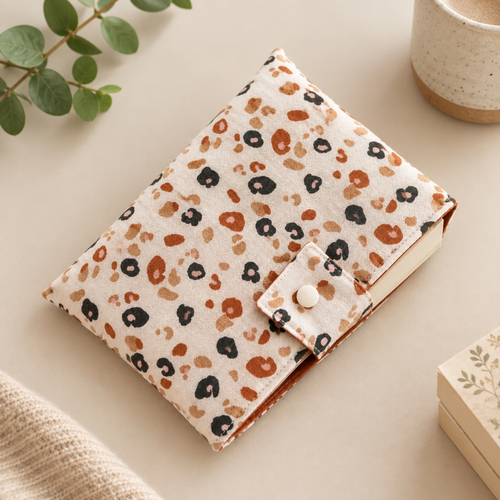 Pochette pour livre de poche tissu léopard