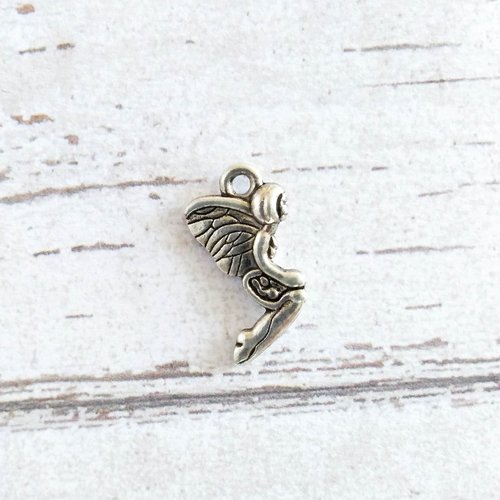 Breloque fée ailes papillons argent 20x12mm