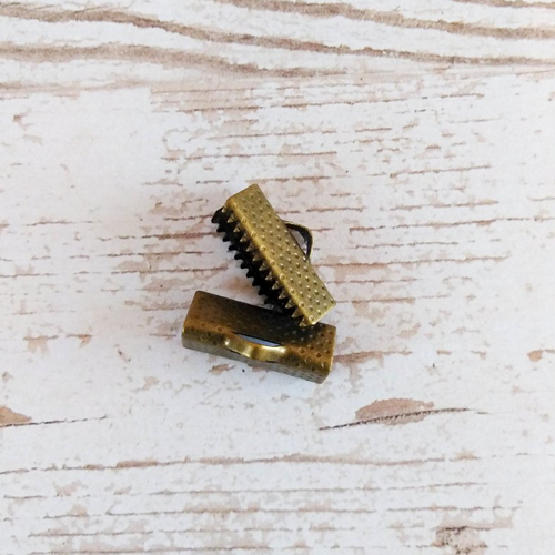Embouts griffe ruban bronze 16 x8mm - x2