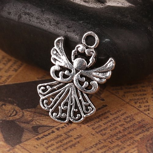 Breloque ange de noël argent 20 x 14 mm - x2