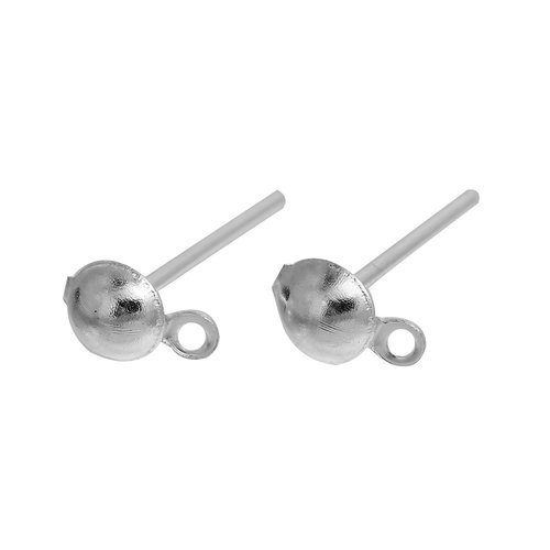 Boucles d'oreille puce argent simple 7 x 4 mm - x20 | 8352