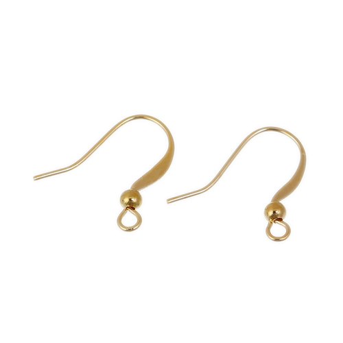 Boucles d'oreilles crochets doré 19 x 17mm - x10