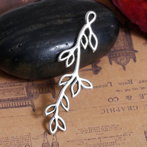 Pendentif branches argent vieilli 45 x 15mm