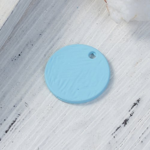 Breloque géométrique rond bleu 15mm