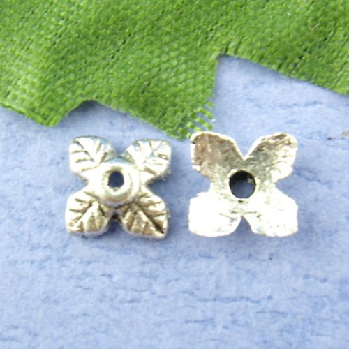 Coupelles argent vieilli (perle 8 - 12mm) 6 mm - x10