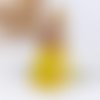 Pendentif triangle transparent bois et jaune 52 x 22mm - x2 | 8458